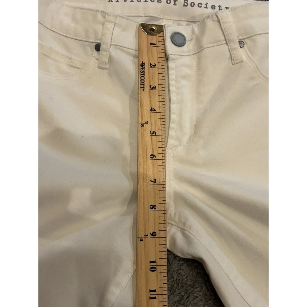 Articles of Society Jeans Womens 27 White Distressed Skinny Straight Leg Stretch